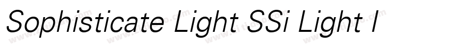 Sophisticate Light SSi Light Italic字体转换